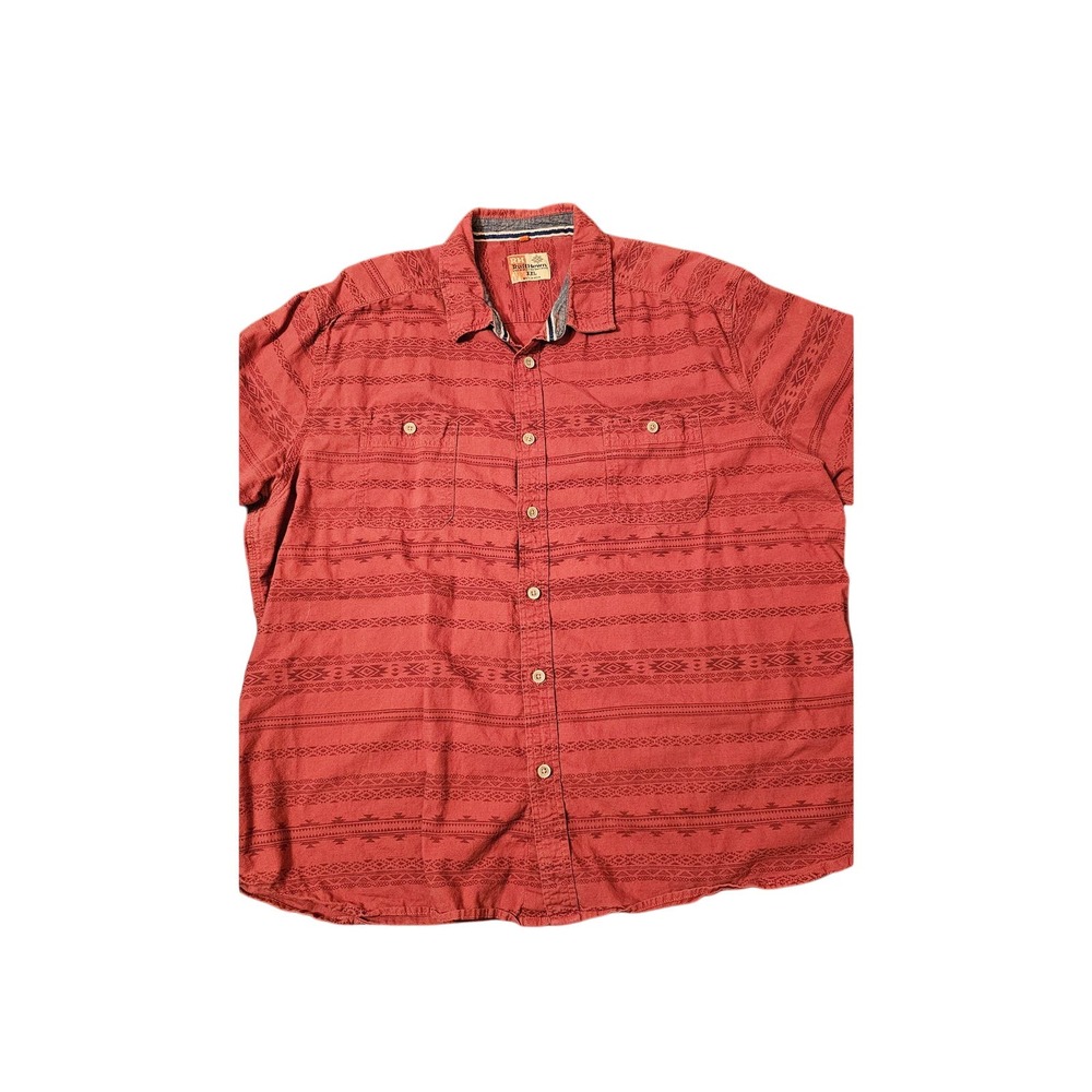 Ruff Hewn 2XL red tribal patterned Button down short sleeve shirt